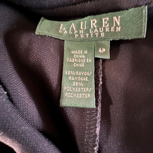 Lauren Ralph Lauren Sheath Dress Black Side‑Zip 4P - Picture 6 of 9